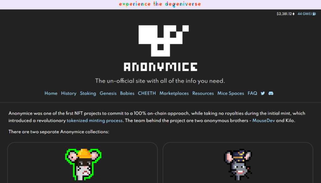 NFT Projects with Utility: Anonymice