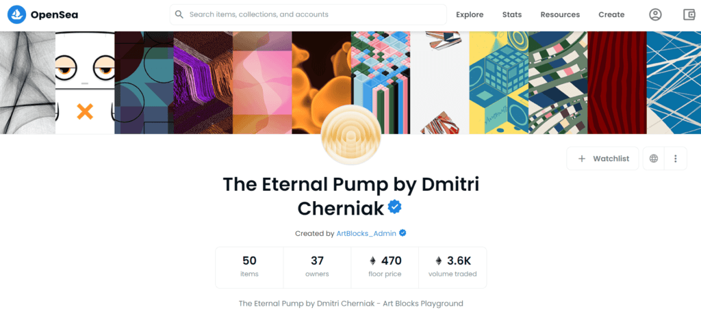 Best Generative Artists: The Eternal Pump by Dimitri Cherniak