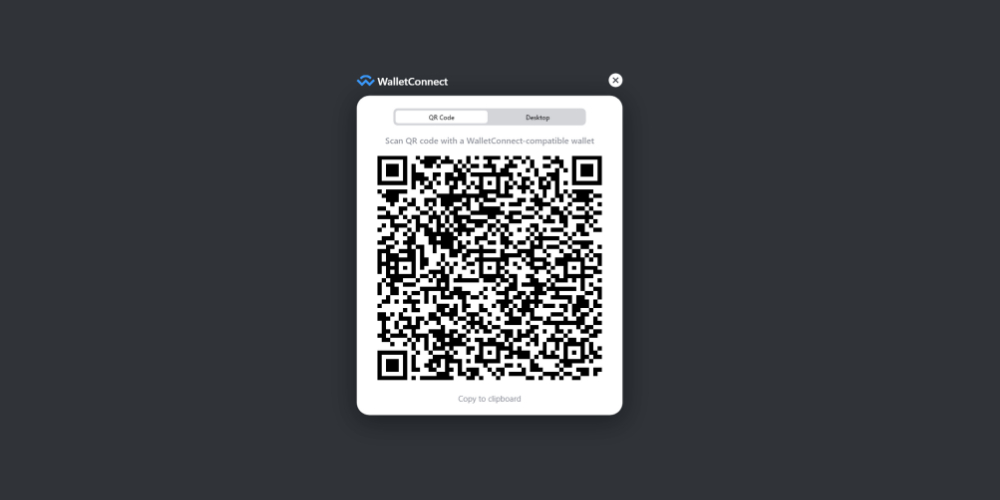 An example of a QR code for WalletConnect