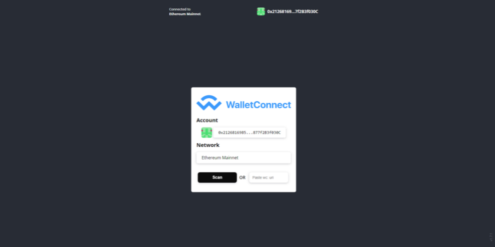 An example of a deep link for WalletConnect