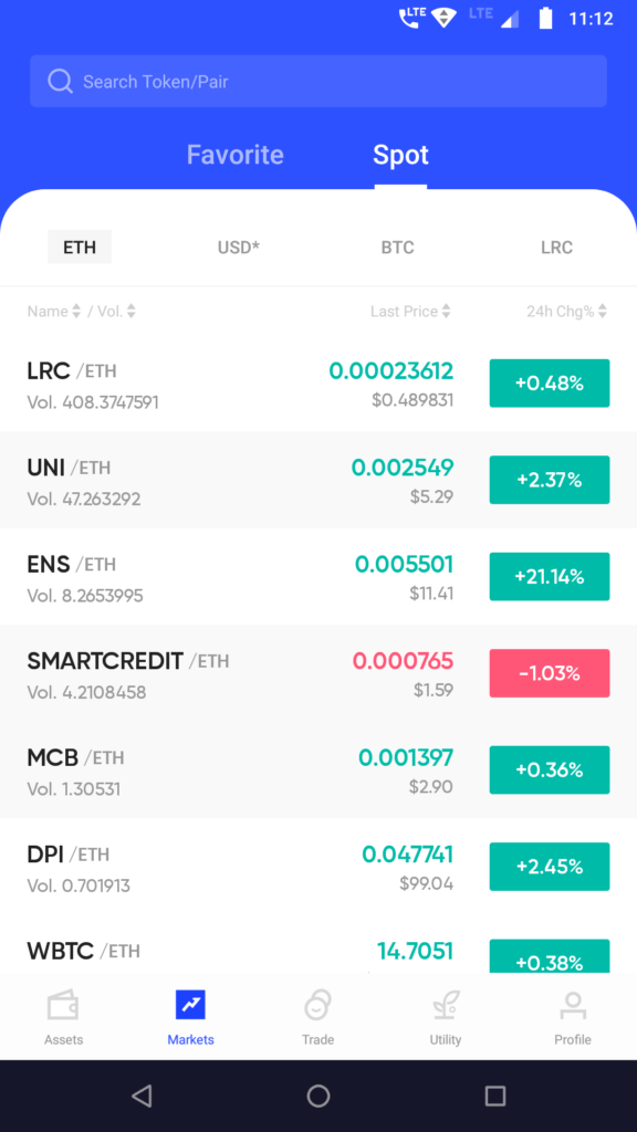 Loopring wallet app the market watch