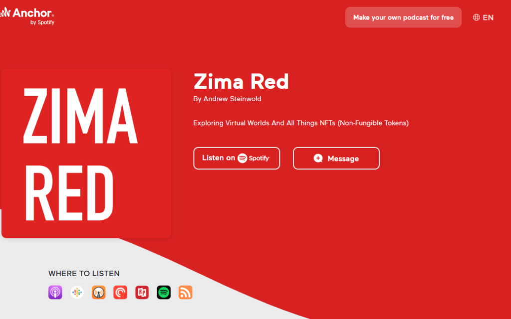 Best NFT podcasts: Zima Red
