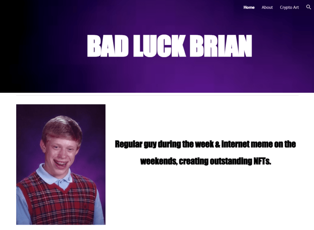 Best NFT Memes: Bad Luck Brian NFT
