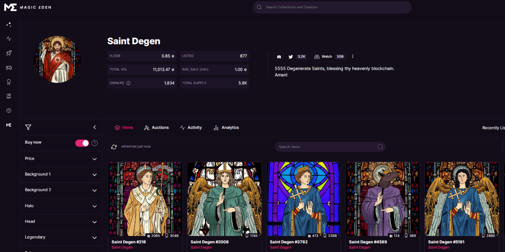 Best NFT Projects on Magic Eden: Saint Degen