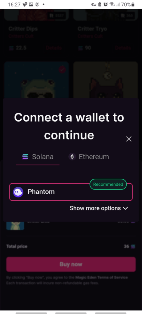 Connect your NFT wallet