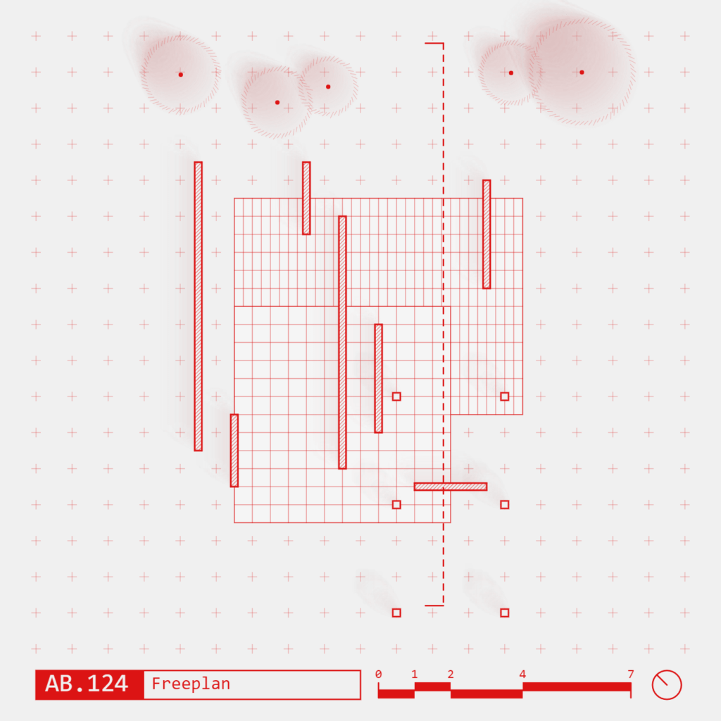 Freeplan explores the early 20th-century modernist architectural concept “open plan,” which indicates the dissolution of rooms and the visual building boundaries