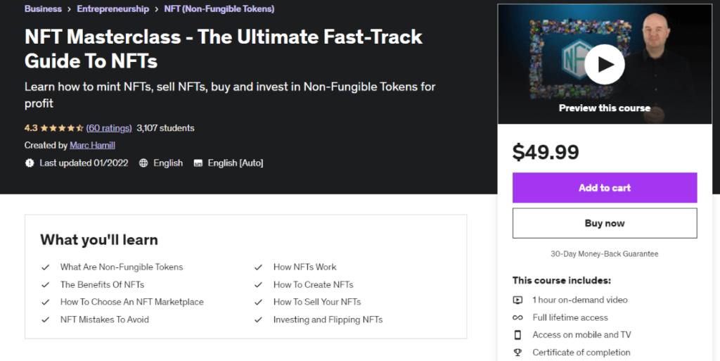 NFT Masterclass - The Ultimate Fast-Track Guide To NFTs