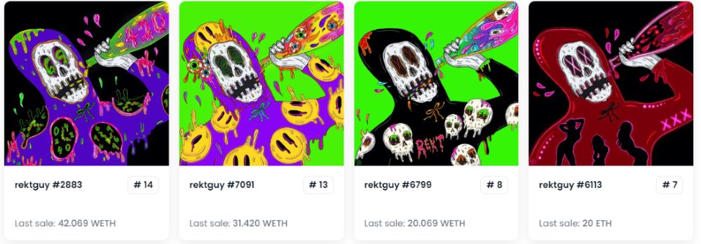 Rektguy #2883 is the highest-selling Rektguy at over $64k