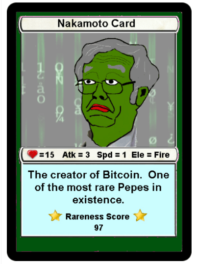 The Nakomoto Card is among the oldest, rarest, and most valuable Rare Pepes