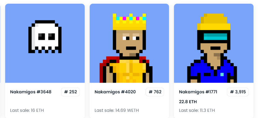 These Nakamigos have all sold for over ETH 10 due to their rare traits.