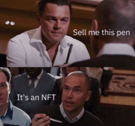This meme took a classic scene from The Wolf Of Wall Street and added NFTs.